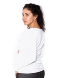 Be MaaMaa Tehotenské  tričko dlhý rukáv In Love - biele - S
