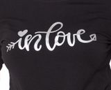 Be MaaMaa Tehotenské  tričko dlhý rukáv In Love - čierné - S
