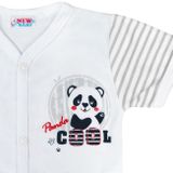 Dojčenské celorozopínacie body s krátkym rukávom New Baby Panda sivá 56 (0-3m)