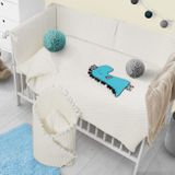 6-dielne posteľné obliečky Belisima Dino 3D 90/120 smotanovo-tyrkysové tyrkysová 