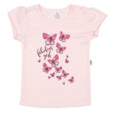 Dojčenské tričko so sukienkou New Baby Butterflies ružová 62 (3-6m)