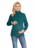 Be Maamaa Tehotenský sveter, rolák - zelený