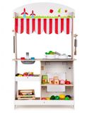 Eco Toys Drevená kuchynka s príslušenstvom, 101 x 60 x 27 cm - biela