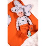 Dojčenské bavlnené tepláčky Nicol Fox Club oranžová 56 (0-3m)