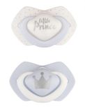 Canpol Babies Sada 2 ks symetrických silikónových cumlíkov, 0-6m +, Little prince, modrá