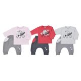 Dojčenské bavlnené tepláčky a tričko Koala Birdy tmavo ružové ružová 56 (0-3m)