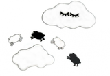 Adam Toys Dekorácie na stenu - Spiaci mráčik s ovečkama, bielo/čierne