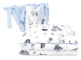 BABY NELLYS 3-dielna sada mantinel s obliečkami, New Love Baby, modrá, 135x100cm
