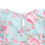Dojčenské letné bavlnené šatôčky New Baby Roses tyrkysová 56 (0-3m)
