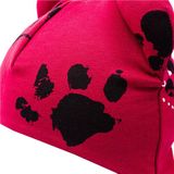 Dojčenská bavlnená čiapka s uškami New Baby labka tmavo ružová 56 (0-3m)