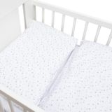 2-dielne posteľné obliečky New Baby 90/120 cm biele sivé hviezdičky biela 