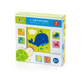 Drevené puzzle kocky pre najmenších Viga Veľryba multicolor 