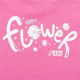 2-dielna dojčenská bavlnená súprava New Baby Happy Flower tmavo ružová 62 (3-6m)