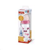 Sklenená dojčenská fľaša NUK First Choice s kontrolou teploty 240 ml ružová 