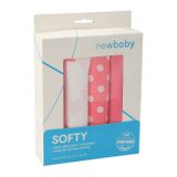 Látkové bavlnené plienky New Baby Softy s potiskom 70 x 70 cm 4 ks ružovo-biele ružová 