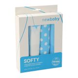 Látkové bavlnené plienky New Baby Softy s potiskom 70 x 70 cm 4 ks tyrkysovo-biele tyrkysová 