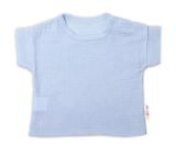 Baby Nellys 2-dielna mušelínová súpravička, tričko + kraťasky BOY, svetlo modrá, veľ. 62
