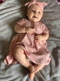Dojčenské bavlnené šatôčky s čelenkou New Baby Practical ružová 68 (4-6m)