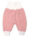 Baby Nellys 3-dielna súprava Hand made, pletený kabátik, kalhoty a topánočky, ružová