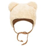 Zimná dojčenská čiapočka so šatkou na krk New Baby Teddy bear béžová 62 (3-6m)