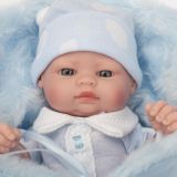 Luxusná detská bábika-bábätko chlapček Berbesa Alex 28cm modrá 