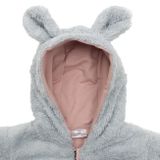 Luxusný detský zimný overal New Baby Teddy bear šedo ružový sivá 86 (12-18m)