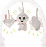 Plyšový oblúk s hračkami Rabbit, sivý