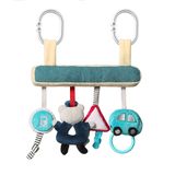 BabyOno Závesná edukačná hračka na kočík I&#039;M ON MY WAY, modrá/béžová