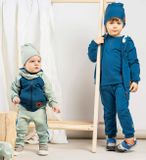 Dojčenská tepláková mikina s kapucňou Nicol Ivo modrá 80 (9-12m)