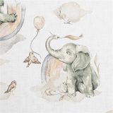 Obliečka na dojčiaci vankúš New Baby Sloníky bielo-sivá biela 