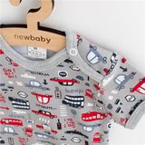 Dojčenské bavlnené tričko s krátkym rukávom New Baby Go!go!go! modrá 86 (12-18m)