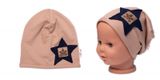 Detská čiapka bavlna, Baby Star, Baby Nellys, béžová, veľ. 104/134