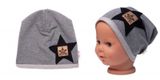 Detská čiapka bavlna, Baby Star, Baby Nellys, sivá, veľ. 92/98
