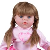 Maďarsky hovoriaca a spievajúca detská bábika PlayTo Tina 46 cm ružová 