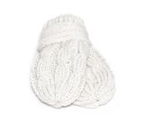 BABY NELLYS Zimné pletené dojčenské rukavičky so vzorom - biele, vel. 56/68