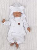 Novorodenecká sada 4D, body kr. rukáv, tepláčiky, kabátik a čiapočka Z&amp;Z, biela, veľ. 62