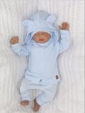 Novorodenecká sada 4D, body kr. rukáv, tepláčiky, kabátik a čiapočka Z&amp;Z, modrá, veľ. 62