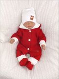 Z&amp;Z 3-dielna pletená súprava, kabátik, nohavice a topánočky Baby Santa, červená, veľ. 74