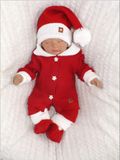 Z&amp;Z 3-dielna pletená súprava, kabátik, nohavice a topánočky Baby Santa, červená, veľ. 86