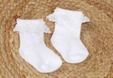 Dojčenské ponožky s čipkovým volánikom bavlna, Z&amp;Z, biele