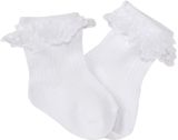 Dojčenské ponožky s čipkovým volánikom bavlna, Z&amp;Z, biele, veľ. 6-12 m
