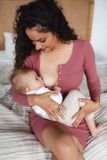 Tehotenské a dojčiace šaty rebrované Tummy milk &amp; love púdrovo ružová L