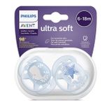 Dojčenský cumlík Ultrasoft Premium Avent 6-18 mesiacov - 2 ks chlapec modrá 6-18 m