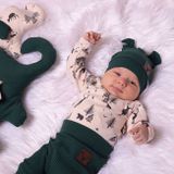 Dojčenská bavlnená čiapočka Nicol Bambi zelená 62 (3-6m)