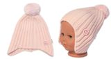 Detská zimná čiapka s brmbolcom Smile, Baby Nellys - púdrovo ružová, veľ. 48-54 cm