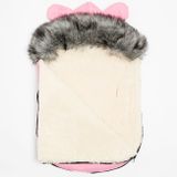 Luxusný zimný fusak s kapucňou s uškami New Baby Alex Wool pink ružová 