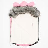 Luxusný zimný fusak s kapucňou s uškami New Baby Alex Fleece pink ružová 