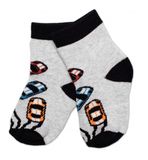 Detské froté ponožky Auta – sivo/čierna