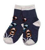 Detské froté ponožky s ABS Auta - sivo/modré, veľ. 31/34