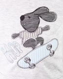 Bavlnené tričko krátky rukáv Myšiak HOP, Minetti, sivé, veľ. 80
